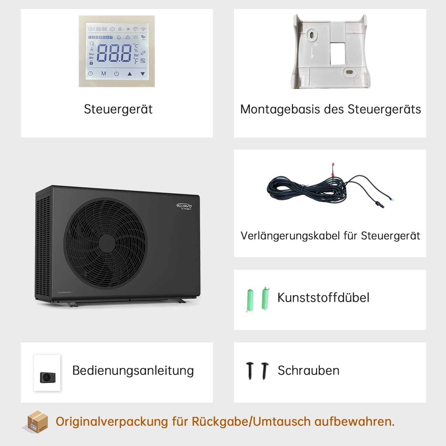 HEAT R32 Luft-Wasser-Wärmepumpe 12 kW, 3-phasig
