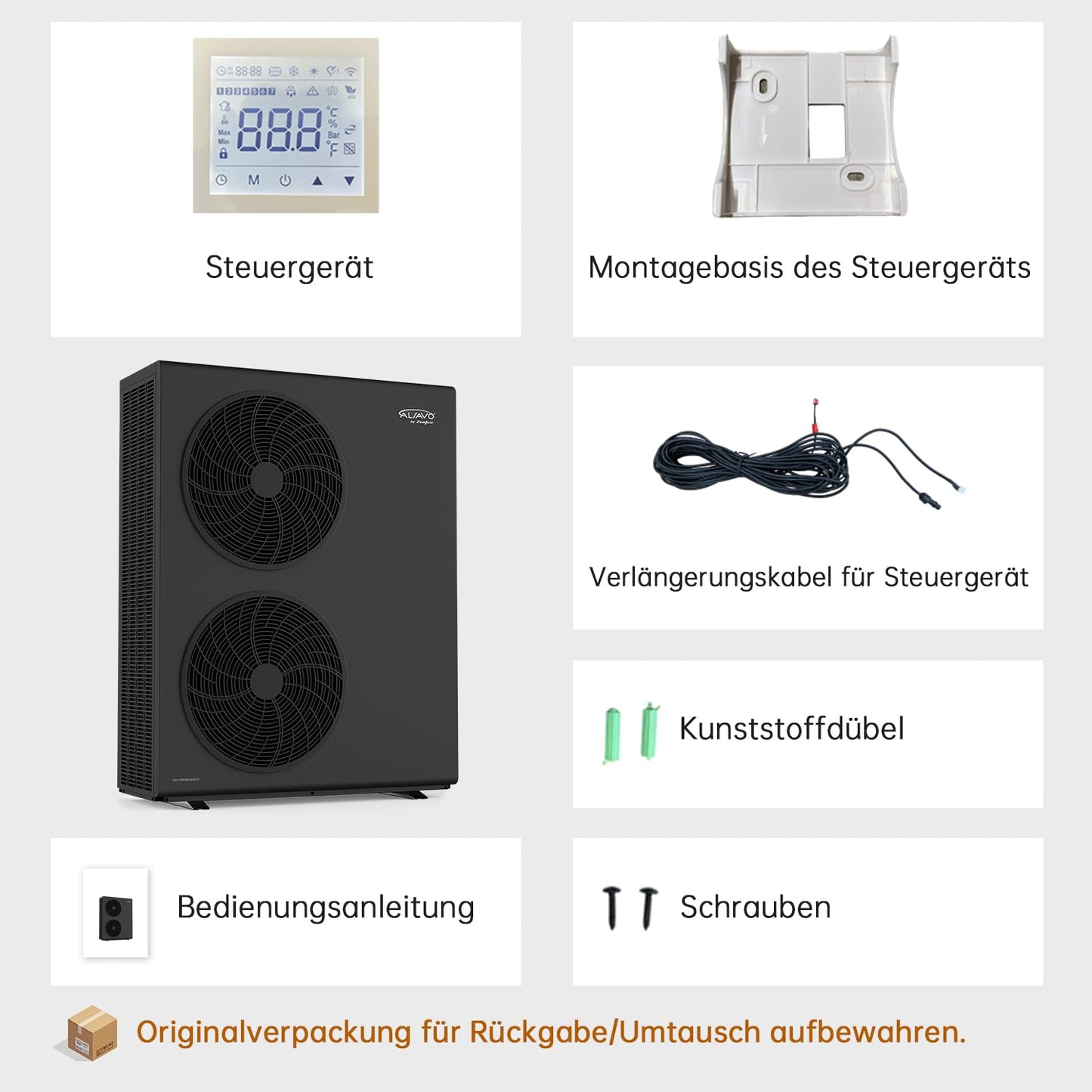 HEAT R32 Luft-Wasser-Wärmepumpe 12 kW, 3-phasig