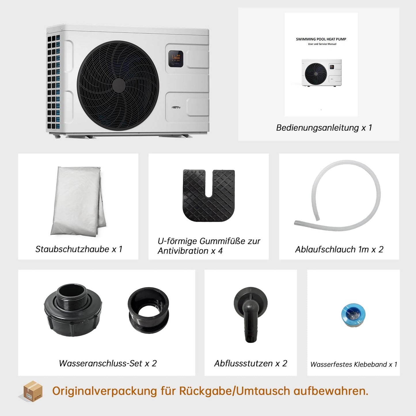 INVERBOOST Elite Pool-Wärmepumpe 12,5 kW mit WLAN