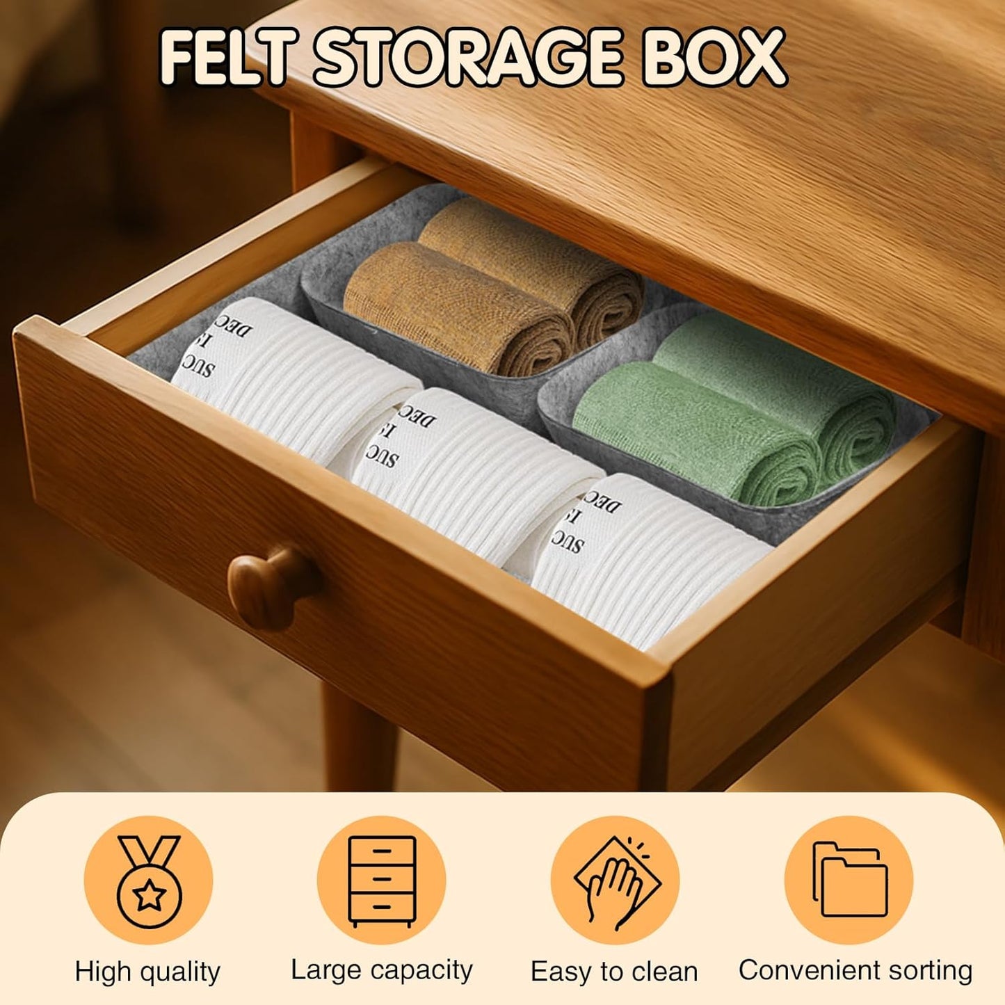 Starward 11 Stück Organizer Schublade, Drawer Organizer Stapelbar, 5 Größen Kiste für Filz, für Schreibtische, Frisiertische, Kleiderschränke