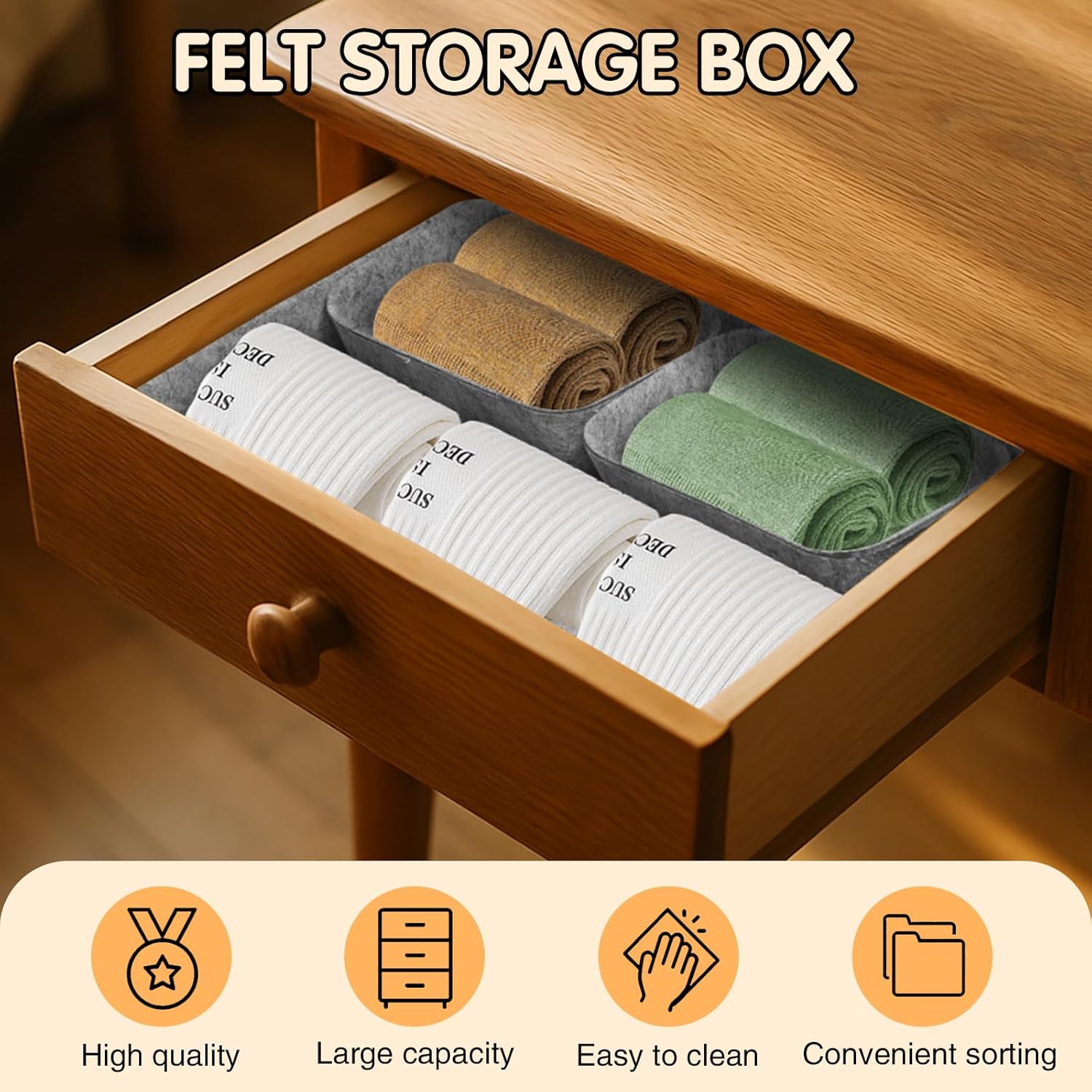 Starward 11 Stück Organizer Schublade, Drawer Organizer Stapelbar, 5 Größen Kiste für Filz, für Schreibtische, Frisiertische, Kleiderschränke