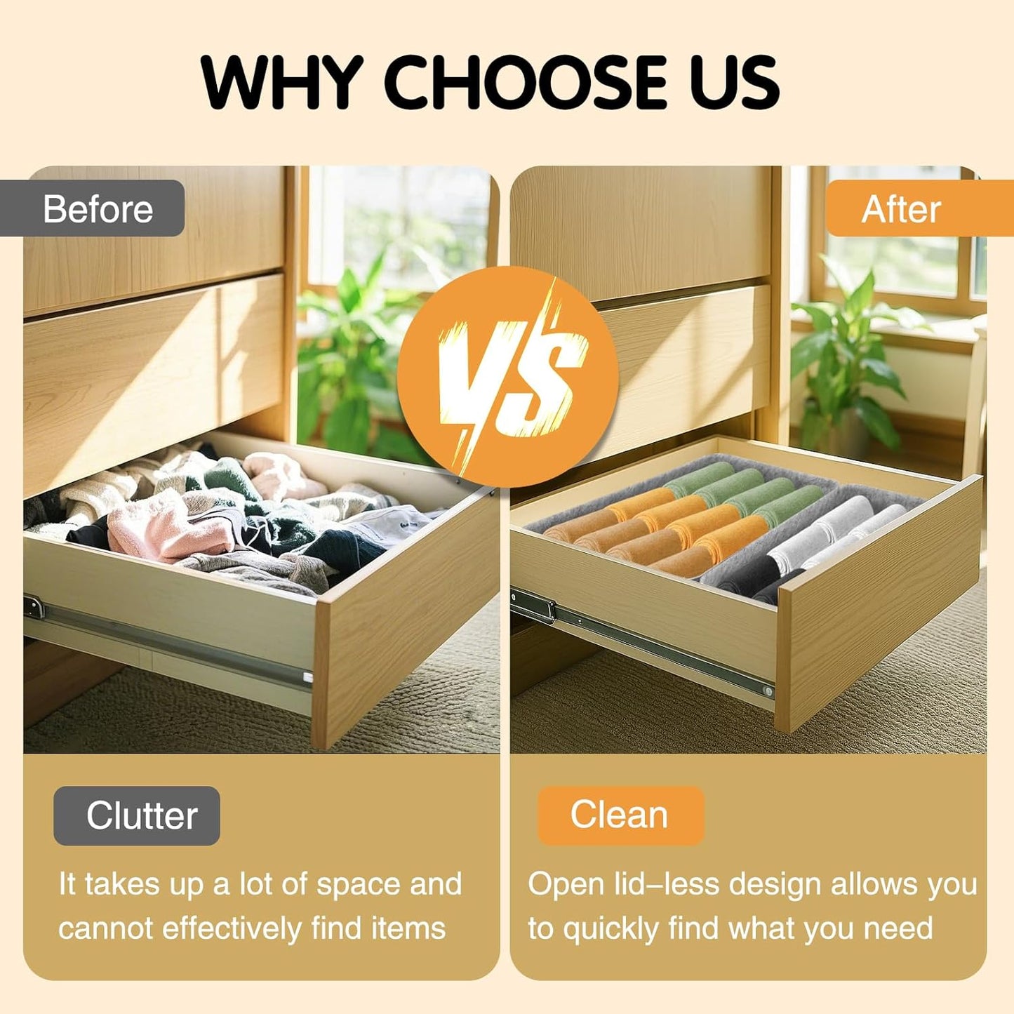 Starward 11 Stück Organizer Schublade, Drawer Organizer Stapelbar, 5 Größen Kiste für Filz, für Schreibtische, Frisiertische, Kleiderschränke