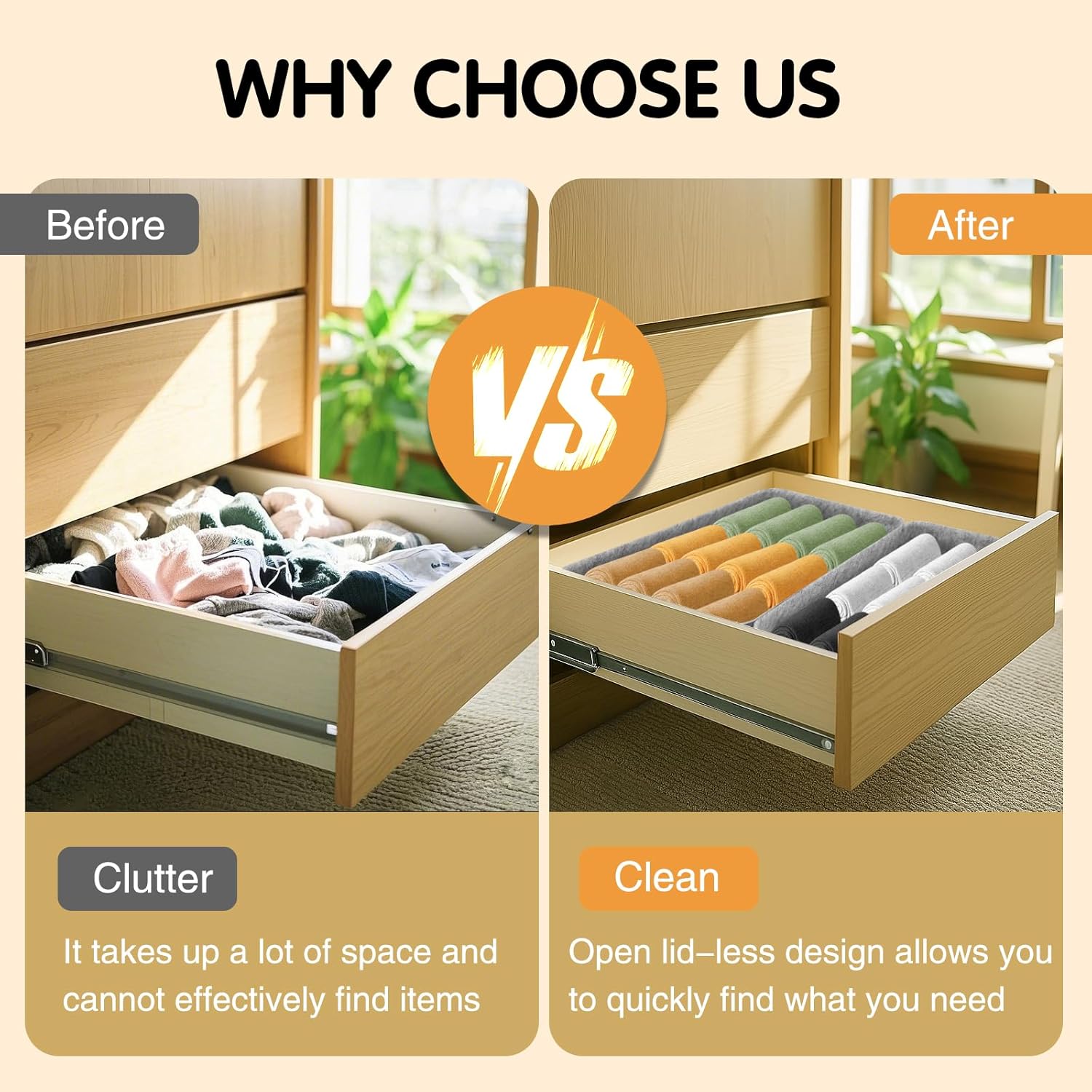 Starward 11 Stück Organizer Schublade, Drawer Organizer Stapelbar, 5 Größen Kiste für Filz, für Schreibtische, Frisiertische, Kleiderschränke