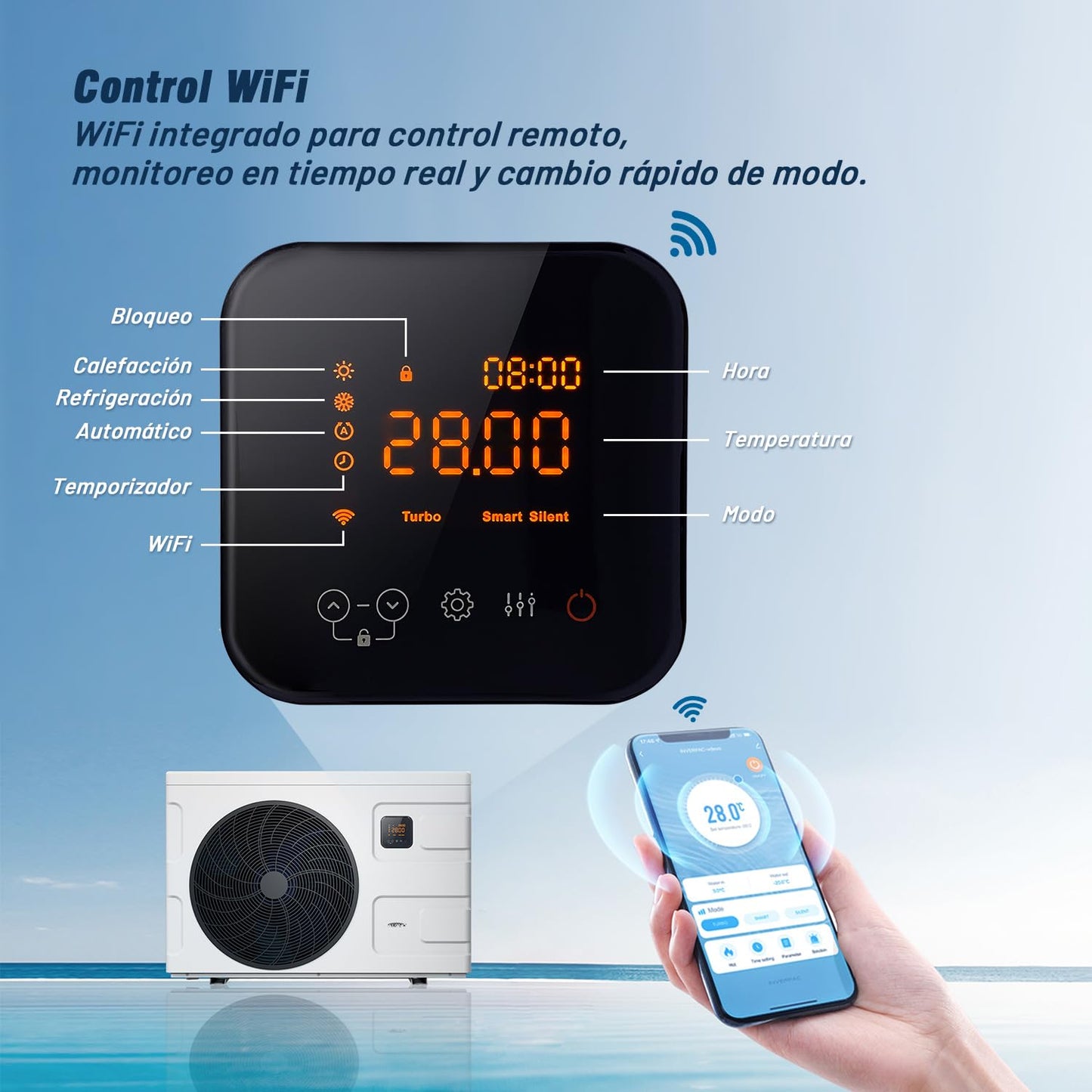 INVERBOOST Elite Pool-Wärmepumpe 12,5 kW mit WLAN