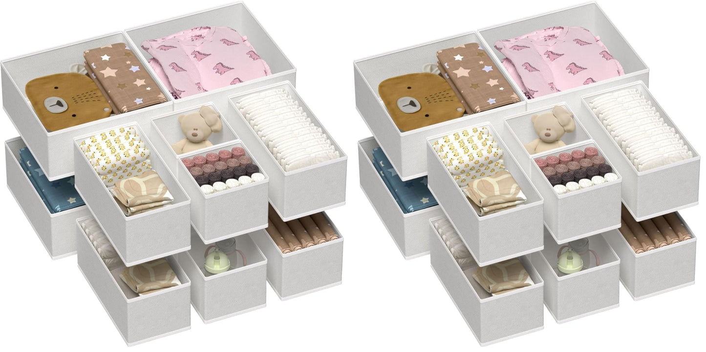 Vtopmart Pack of 12 Wardrobe Organisers, Foldable Wardrobe Organiser, Storage Box Fabric for Baby Clothes, Underwear, Socks
