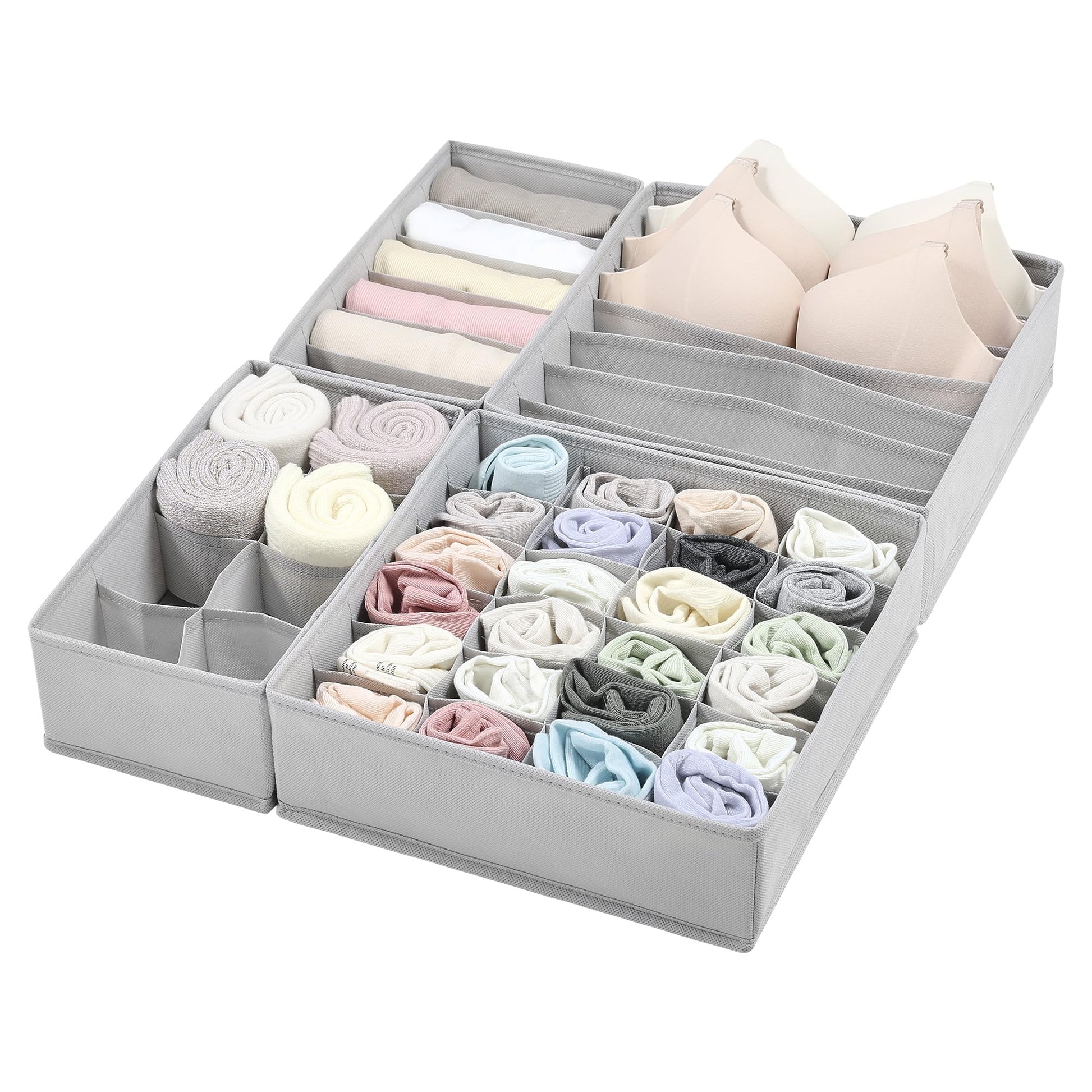 Vtopmart Pack of 12 Wardrobe Organisers, Foldable Wardrobe Organiser, Storage Box Fabric for Baby Clothes, Underwear, Socks